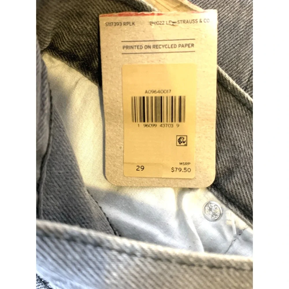 NEW Levis Jeans Womens 29 Gray Lo Pro Straight Leg Mid Rise 100% Cotton Splatter